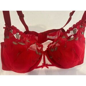 Beautiful Bra With Cherries Cacique Size 44 d lightly lined , Underwire